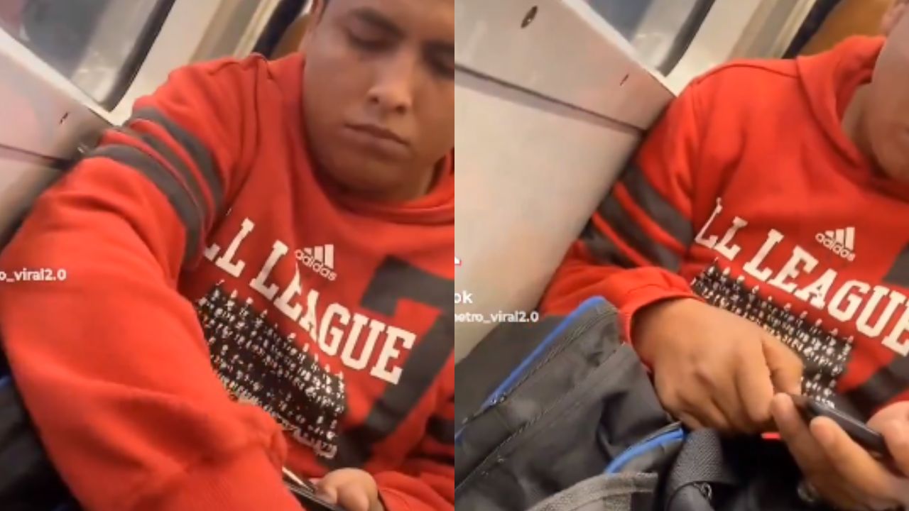 Foto:Captura de pantalla|¡Algo tranqui! Captan a joven consumiendo sustancias ilícitas en el Metro