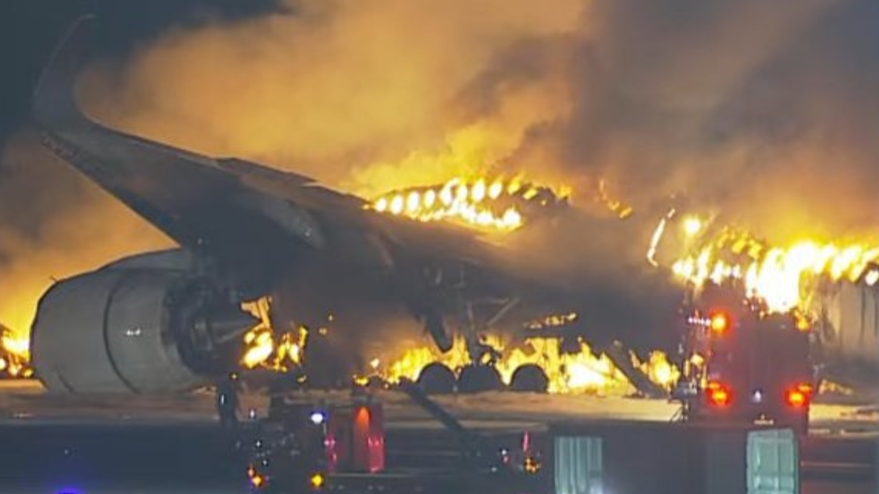 incendio avión Japón