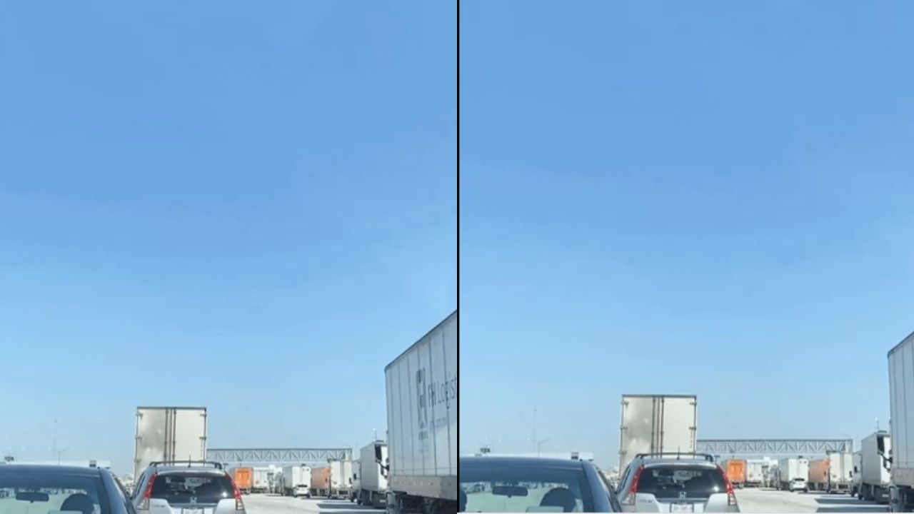 Foto:Captura de pantalla|Reportan balacera en la Autopista Monterrey- Nuevo Laredo