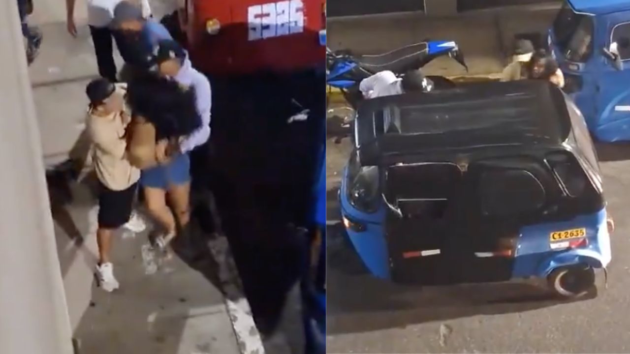 Hombre patea y cahetea a una mujer a la salida de una discoteca