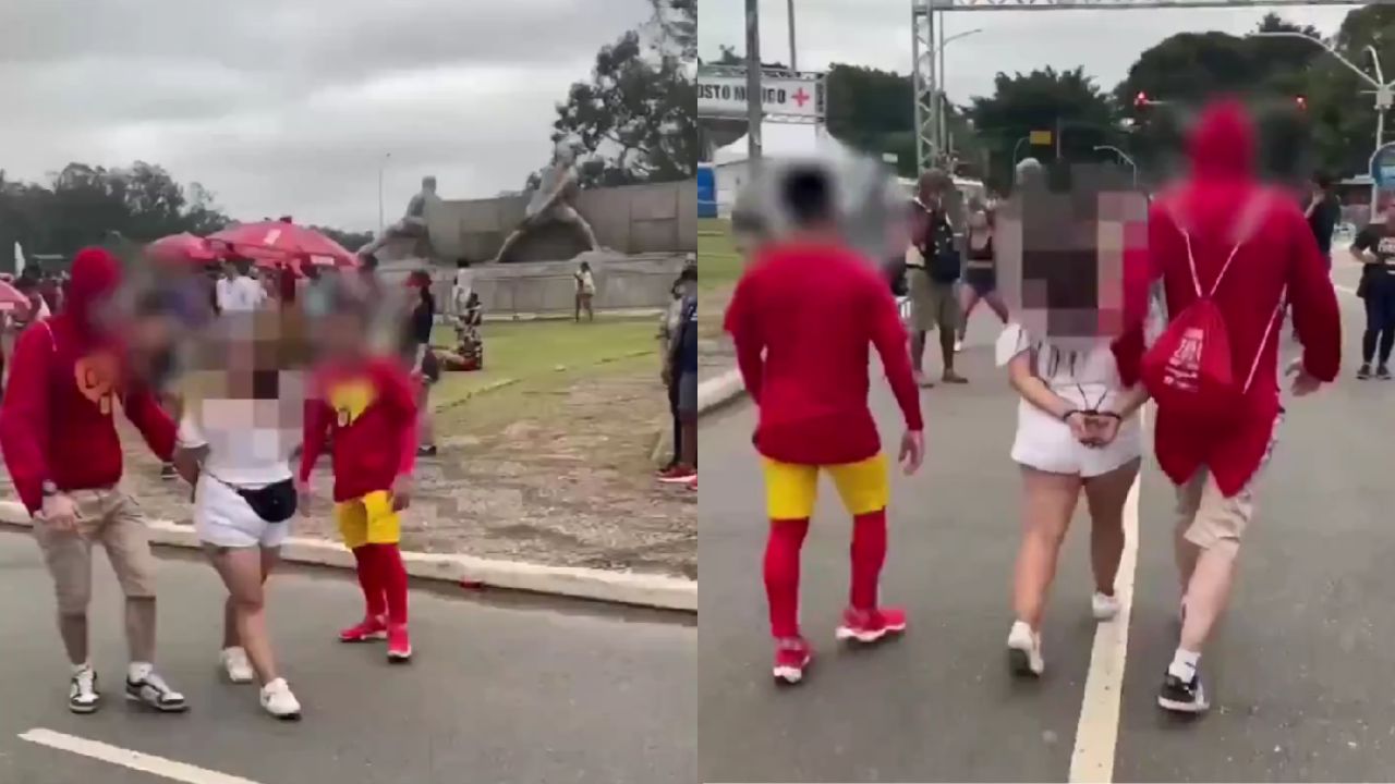 Disfrazados del 'Chapulín Colorado' detienen a supuestos ladrones en carnaval