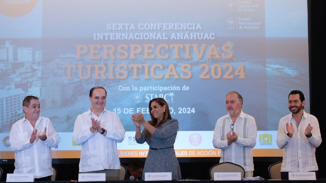 Liderazgo. La gobernadora quintanarroense inauguró la Sexta Conferencia Internacional Anáhuac Perspectivas Turísticas 2024.