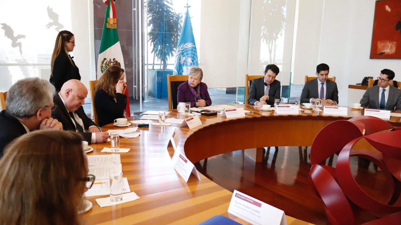 Alicia Bárcena recibió a la titular de la Organización Internacional para las Migraciones (OIM) de Naciones Unidas