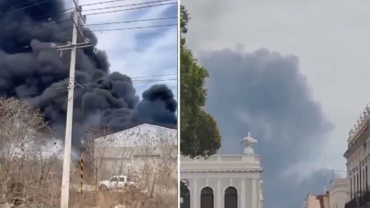 Este jueves se reportó un incendio en un predio utilizado para la recolección de llantas en la carretera federal Mérida-Cancún