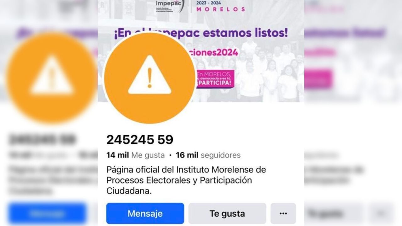 Hackean la cuenta de Facebook del Instituto Morelense de Procesos Electorales y Participación Ciudadana (Impepac)