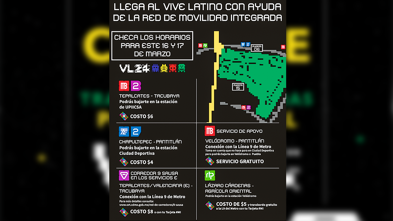 Rutas Transporte Vive Latino 2024