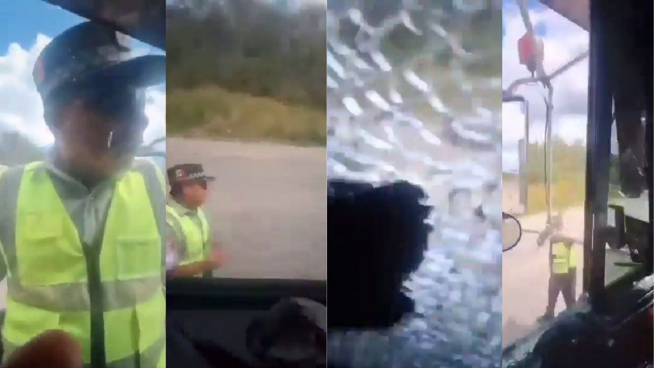 Supuesto elemento de la GN agrede a trailero en carretera de Quintana Roo