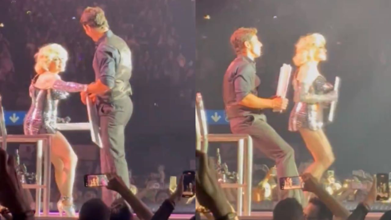 Foto:Captura de pantalla|VIDEO: Madonna sube al escenario a Alberto Guerra en show de la CDMX