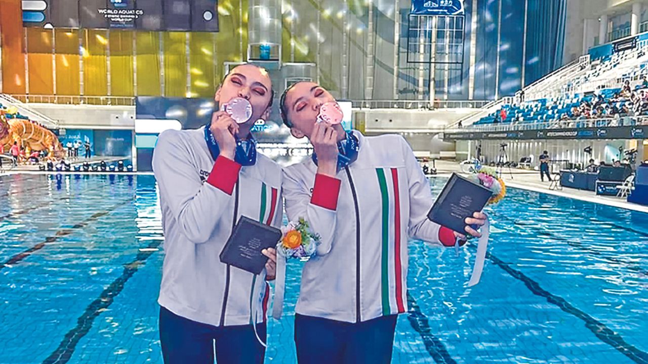 Las seleccionadas Daniela Ávila y Fernanda Carmona conquistaron la medalla de bronce dentro de la final de dueto libre en la primera fecha del serial de Copas del Mundo de Natación Artística