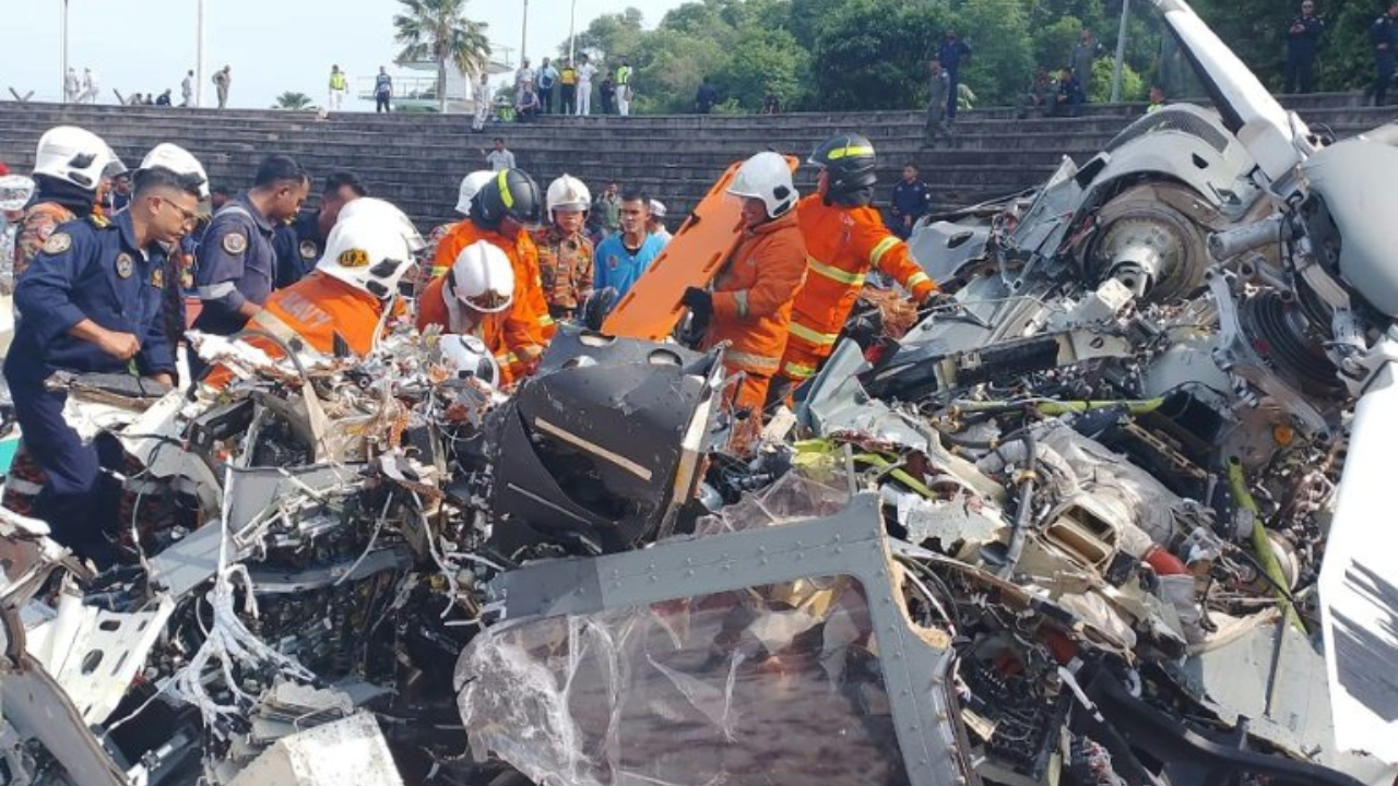 Helicópteros colisionan en Malasia