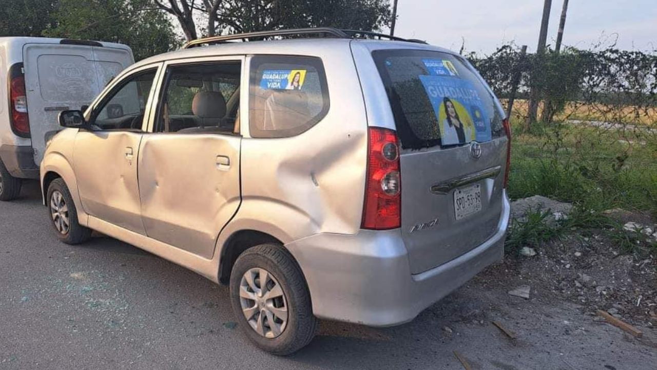 La tarde de este jueves, fue baleada la camioneta del hermano de la candidata del Partido Vida a la alcaldía de Guadalupe, Linda Padilla.