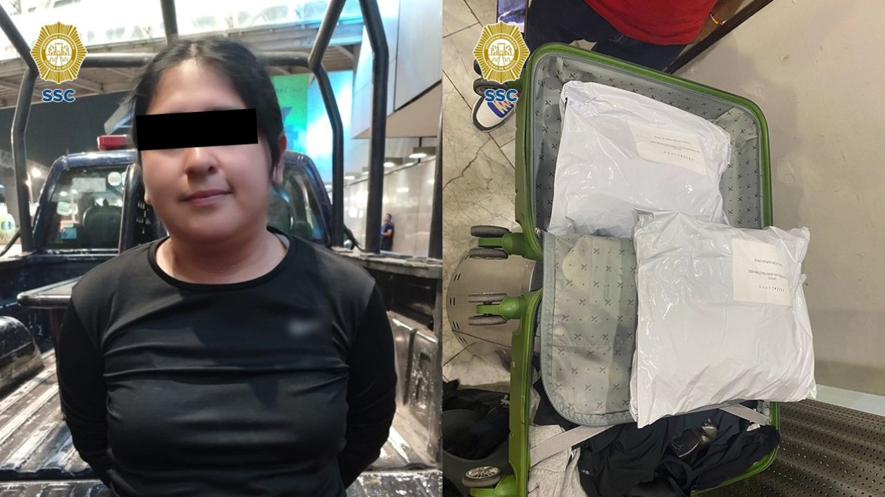 Quería volar; cae mujer con maleta cargada de marihuana en el AICM