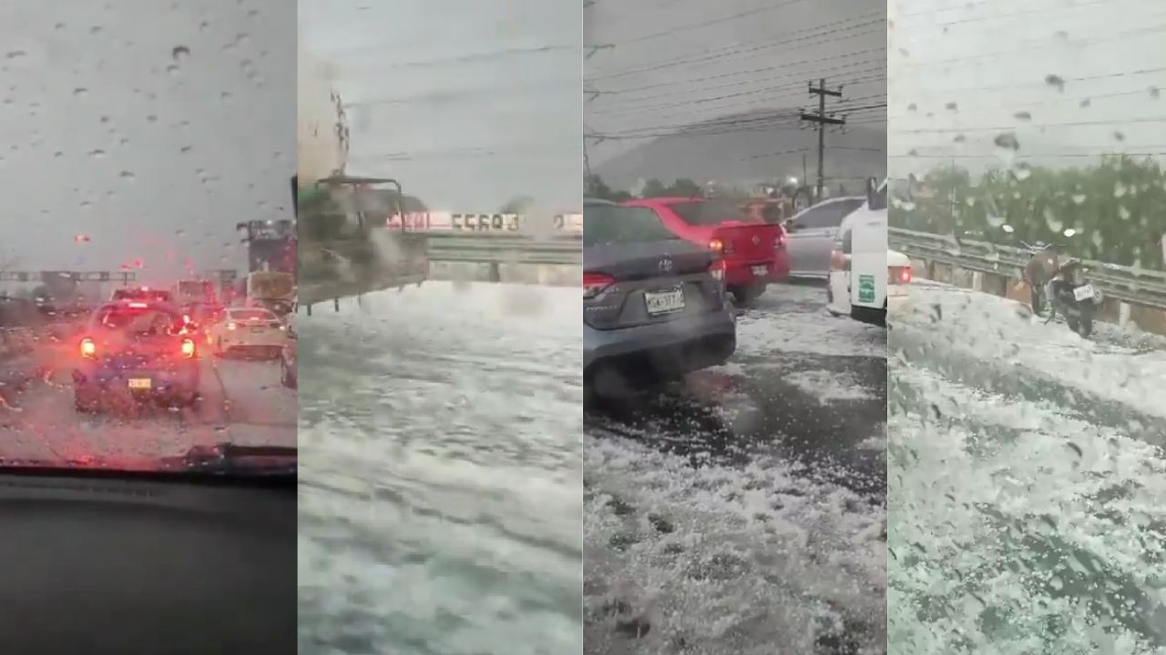 Lluvia con granizada azota en varios municipios del Edomex; la México-Pachuca detiene circulación