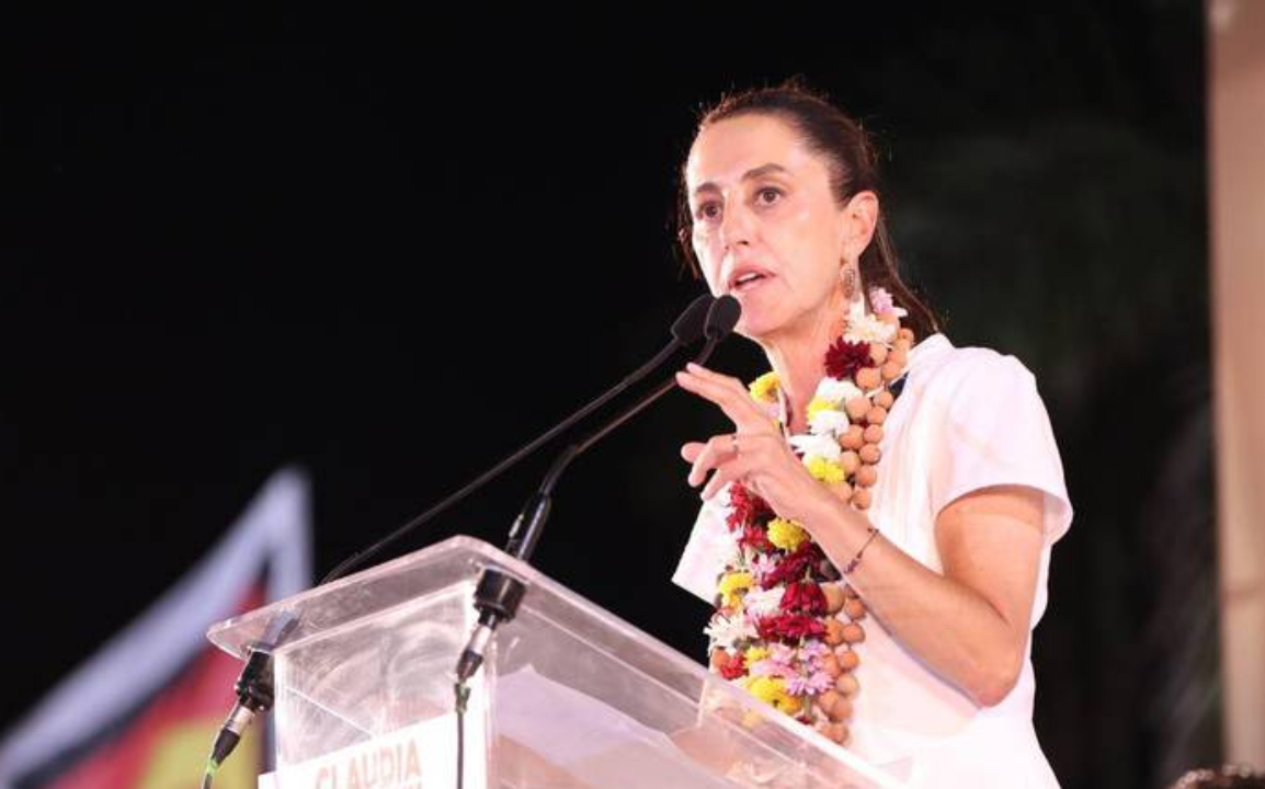 Claudia Sheinbaum se solidarizó con las víctimas del colapso durante un mitin de Jorge Álvarez Máynez en San Pedro Garza García