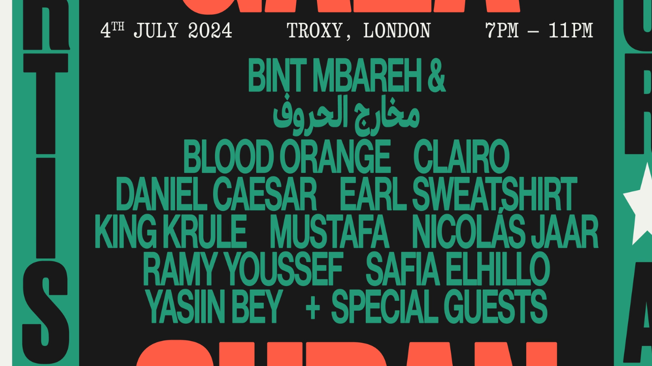 En su segunda edición del año, ahora en Londres, Artist for Aid lanza el line-up de su evento en Londres en apoyo a Gaza y Sudán.