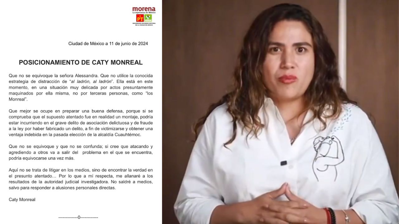 Caty MOnreal acusa a Alessandra Rojo de la Vega de haber armado un montaje con el tema de su atentado