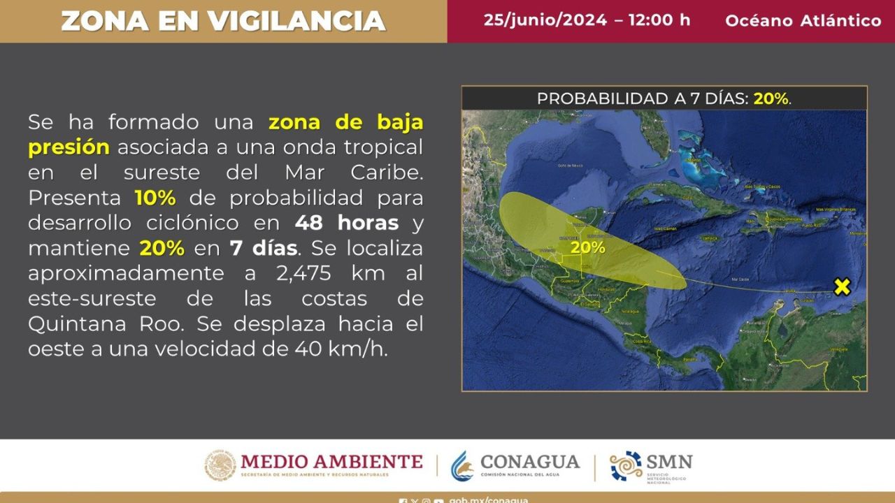 Conoce qué estados afectaría el huracán Beryl en caso de evolucionar.