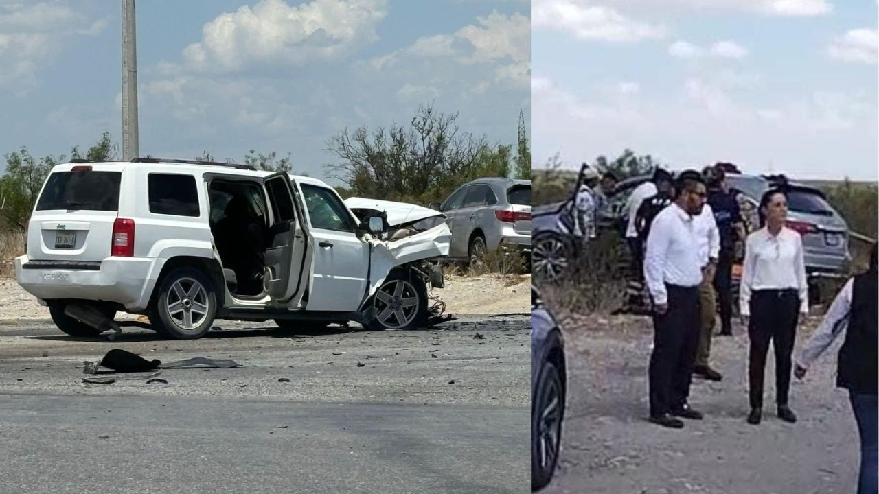 La mañana de este viernes se reportó un accidente del equipo de la virtual candidata electa Claudia Sheinbaum en la carretera Acuña-Sabinas.