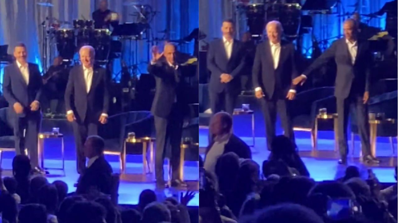 Joe Biden se vuelve a quedar "congelado" y Obama lo ayuda a reaccionar