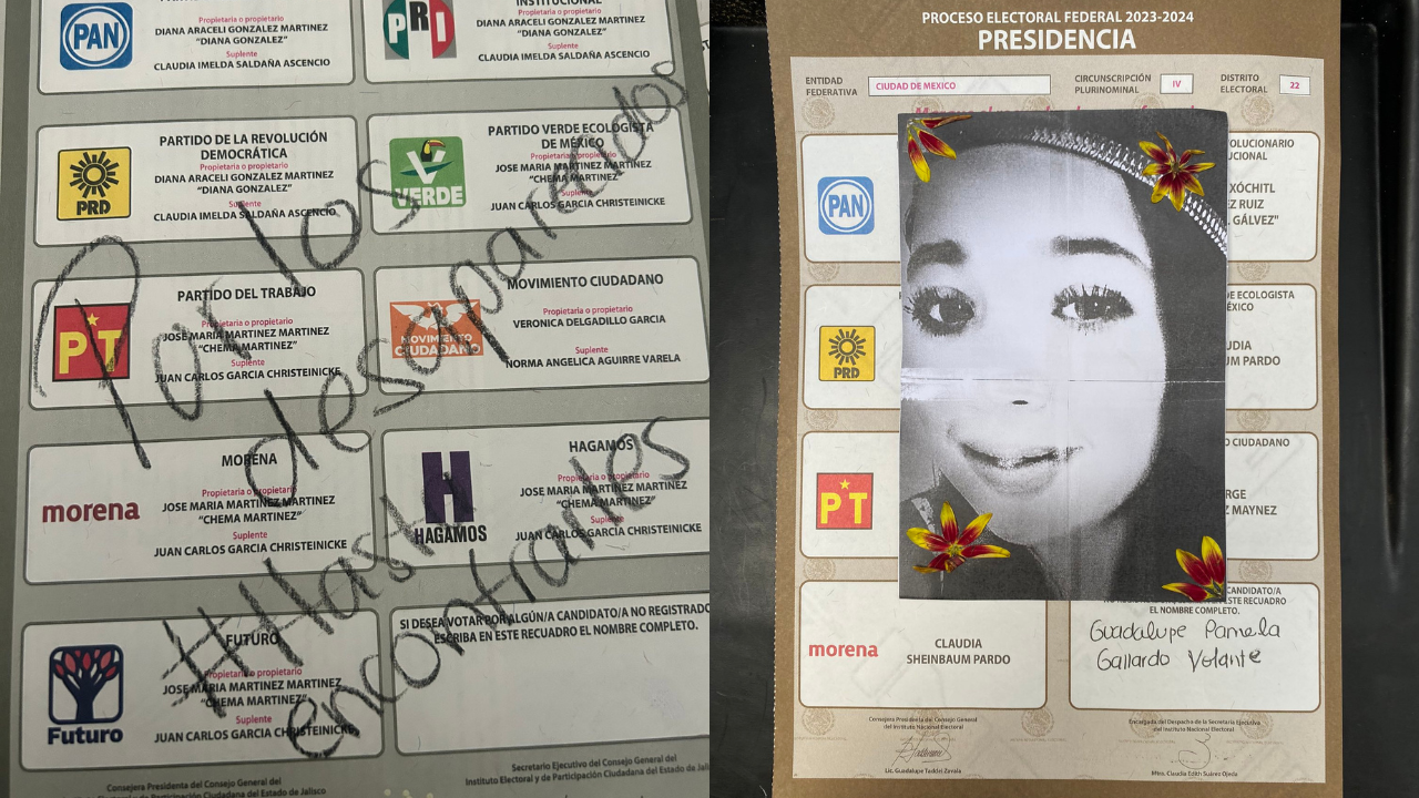 Votos con fotos de desaparecidos