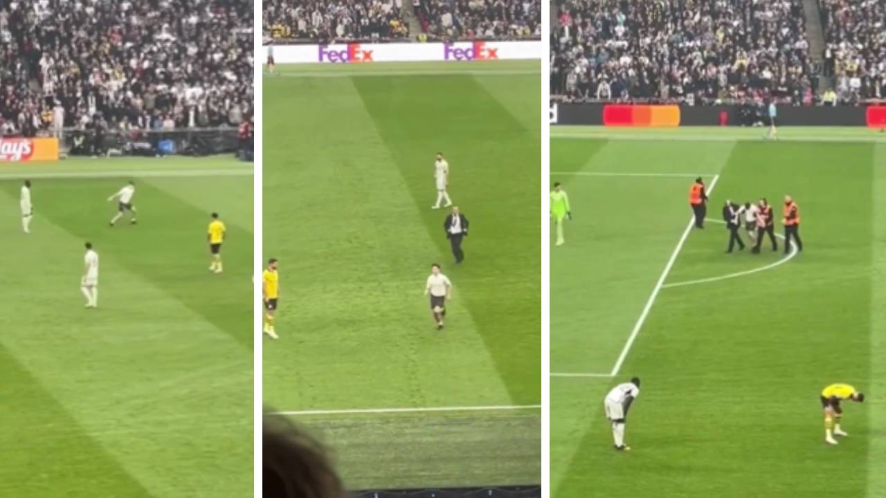 Un aficionado se metió al terreno de juego en la Final de la Champions League e hizo el clásico festejo de "CR7".