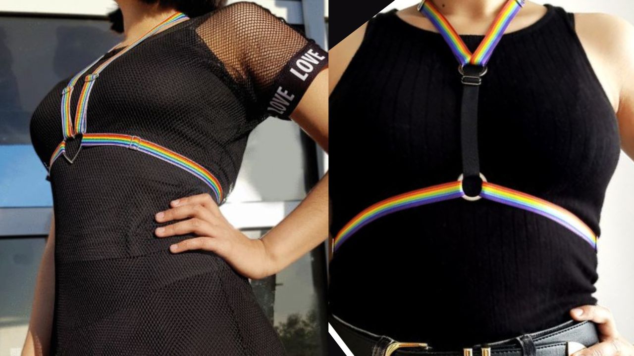 El arnés se ha convertido en pieza clave para armar un outfit tanto atrevido como sensual para la para la marcha LGBTQI+