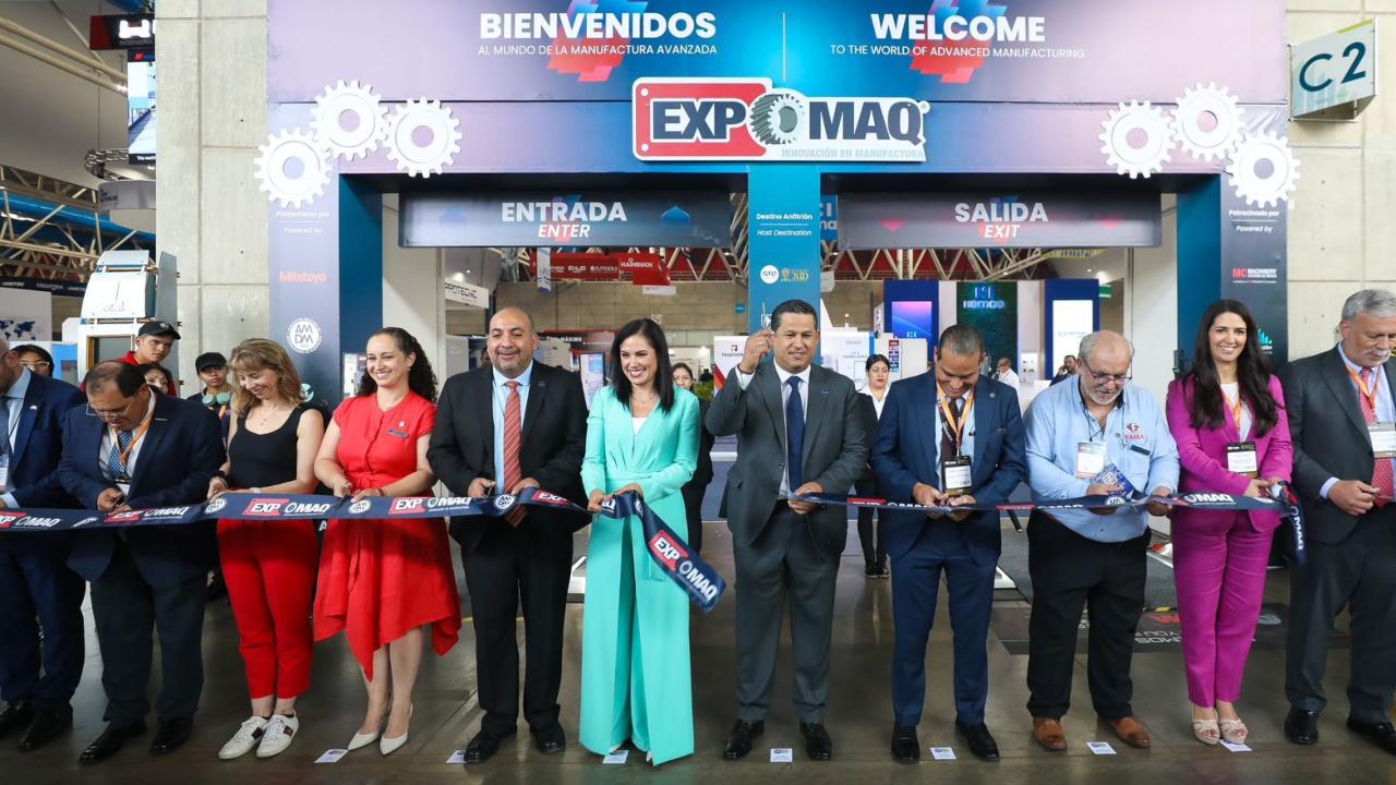 El Gobernador de Guanajuato, Diego Sinhue Rodríguez Vallejo, inauguró la 6ª edición de EXPOMAQ 2024, en el Poliforum León.