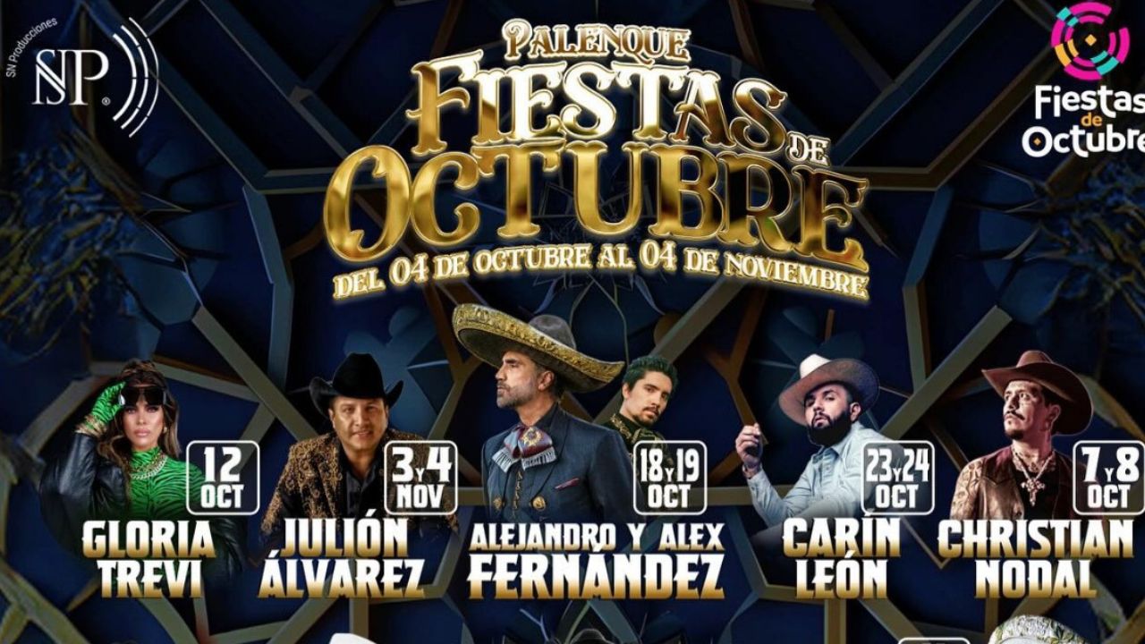 Desde Christian Nodal hasta Julión Álvarez en Los Palenques de Octubre