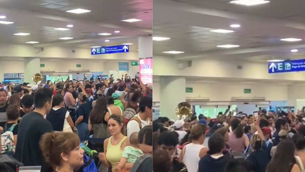 Tras falla de Microsoft, pasajeros cantan Cielito Lindo en el aeropuerto de Cancún