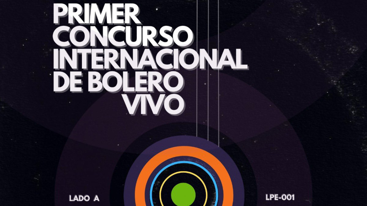 Cartel oficial del Primer Concurso Internacional de Bolero Vivo, Literario y Musical, en lengua española.