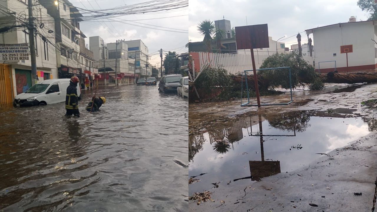 Tromba provoca inundaciones en Naucalpan; se desborda río de Los Remedios