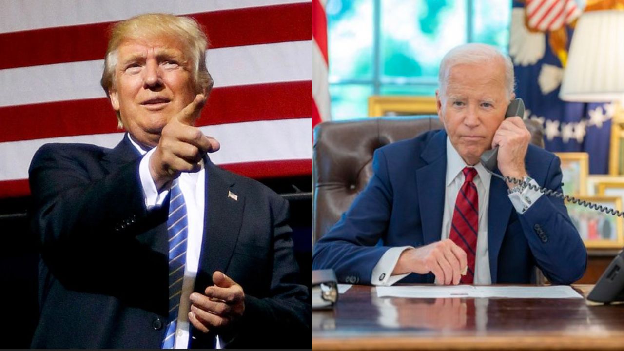 Trump se burla en directo de la rueda de prensa de Biden