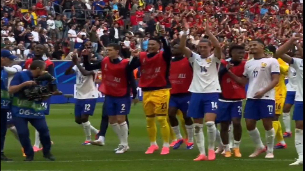 Foto: Captura de pantalla X@EURO2024FRA/ Francia le gana a Belgica en la UEFA