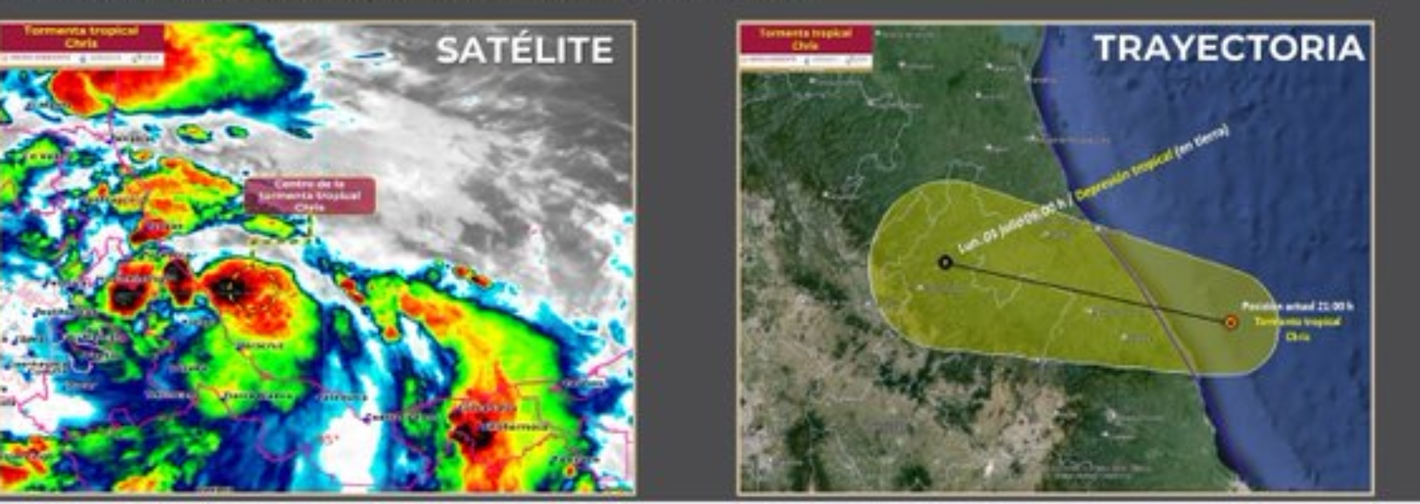 Foto: X@conagua_mx/ Formaciòn de tormenta tropical Chris