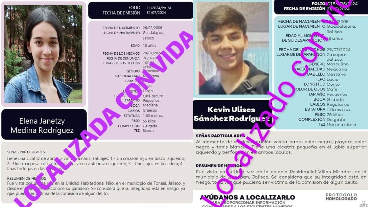 Primos desaparecidos y estudiantes de la UdeG se ausentaron de forma voluntaria