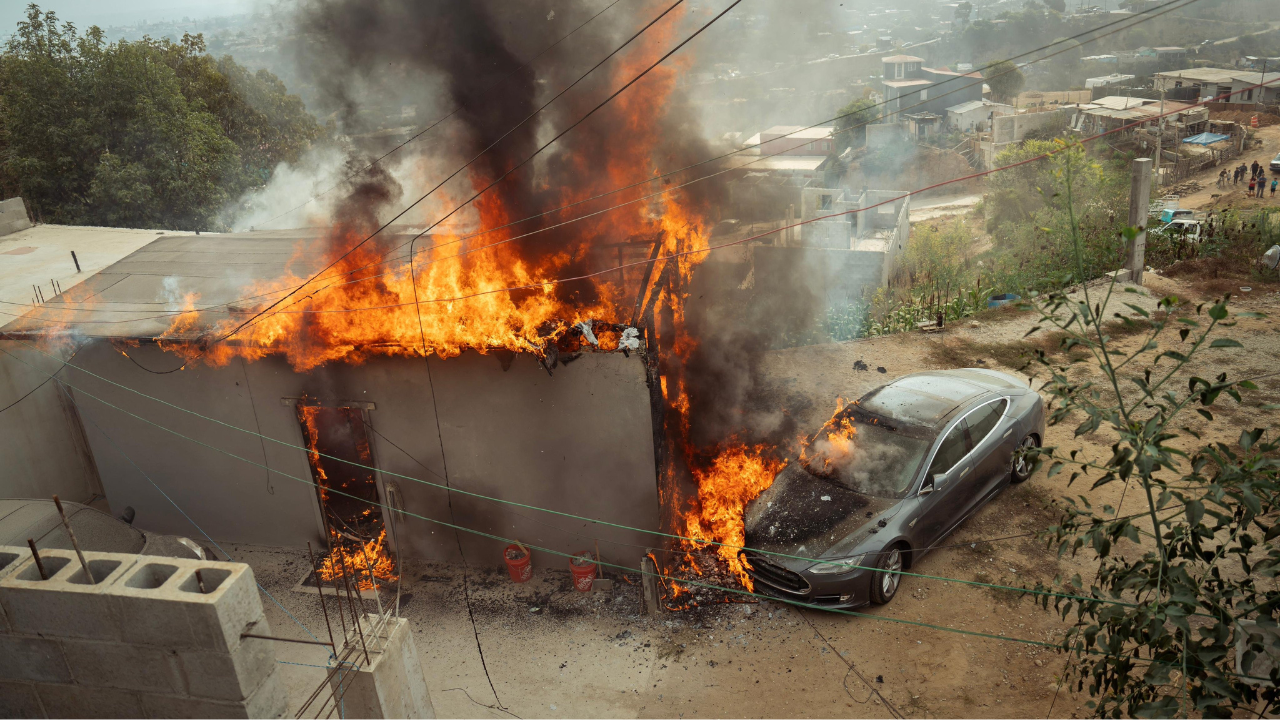 Incendio Tesla Tijuana