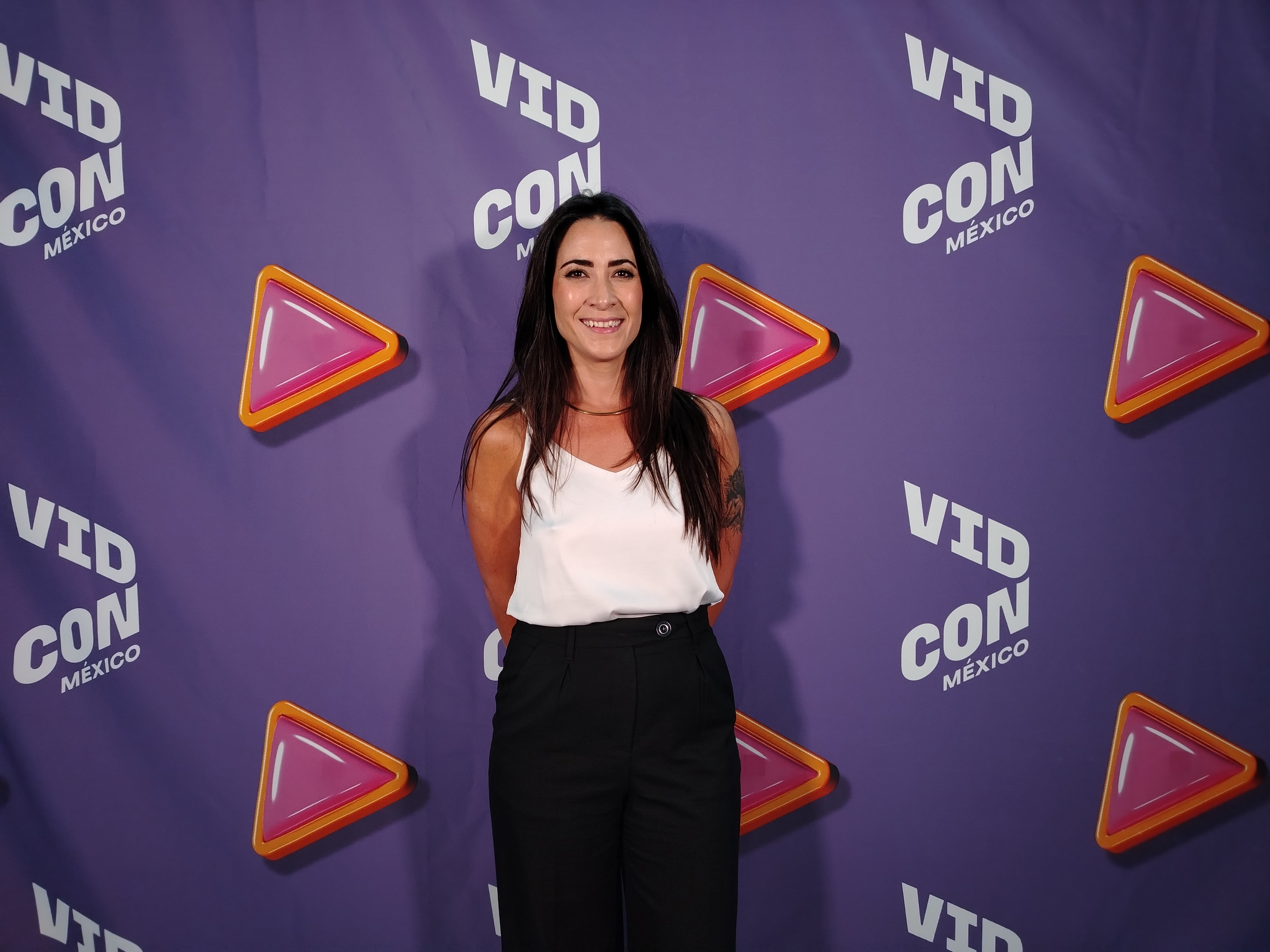 Kim de Anda durante la VidCon México 2024.