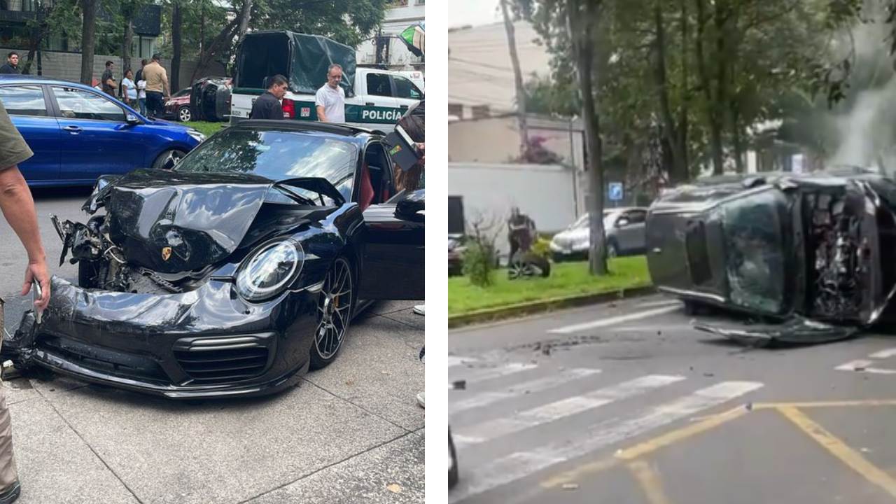 Un Porsche de alta gama se vio involucrado en un choque, con una camioneta, en la colonia Polanco 3ra sección, en la alcaldía Miguel Hidalgo.