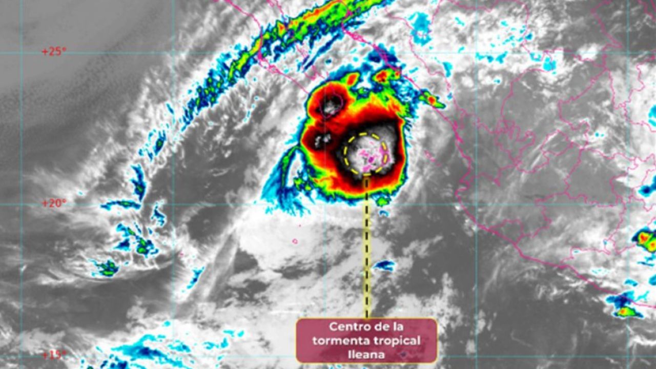 La tormenta tropical Ileana ocasionarán lluvias muy fuertes a puntuales intensas en el occidente y noroeste del país