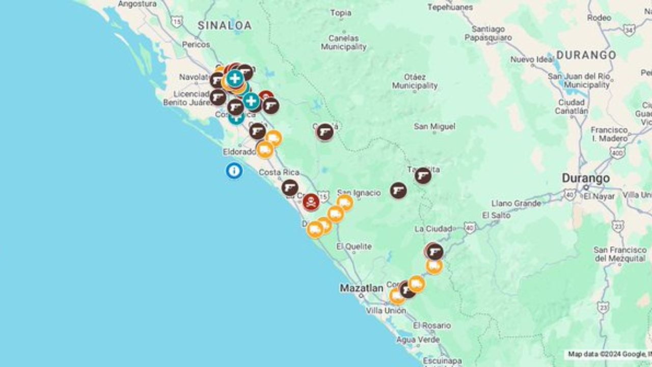 Crean mapa en Google Maps con reportes de violencia en Sinaloa