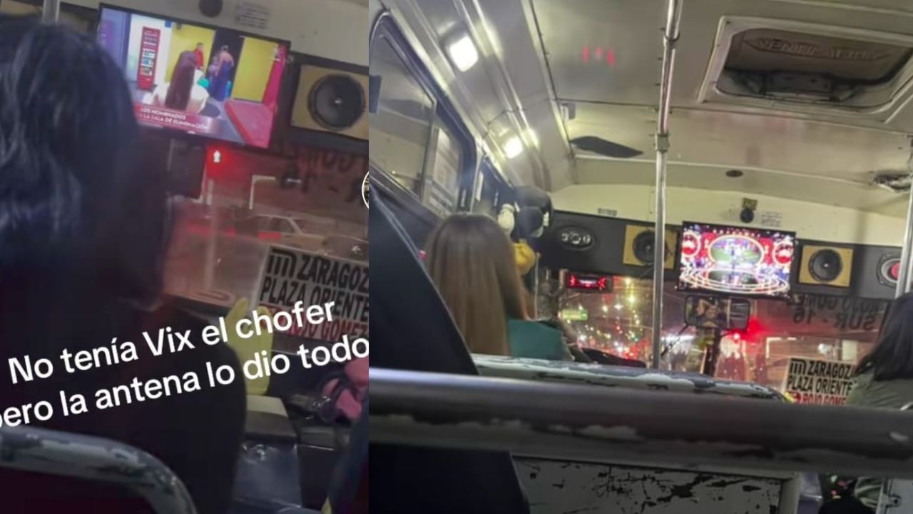 Chofer instala televisión en microbús; sintoniza LCDLFM