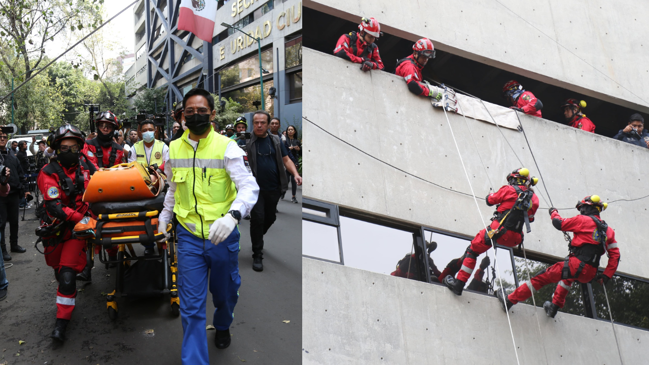 Simulacion de rescate en edificio de SSC