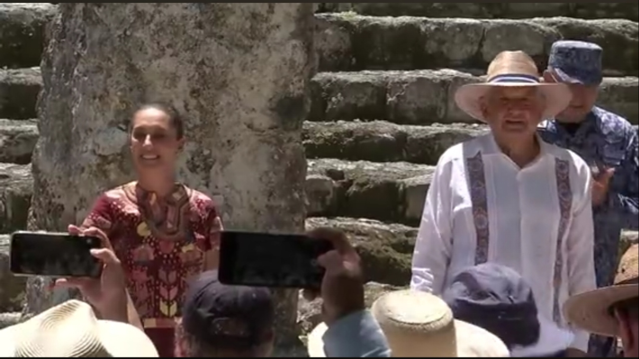 Foto: Captura de Pantalla/Conferencia en Zona arqueológica de Calakmul, desde Calakmul, Campeche