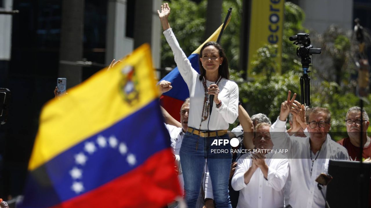 Piden la libertada de la lideresa opositora venezolana, María Corina Machado