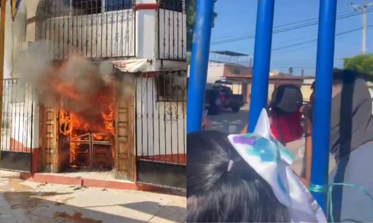 Retienen a alumnos y queman biblioteca en 2 instituciones en Oaxaca