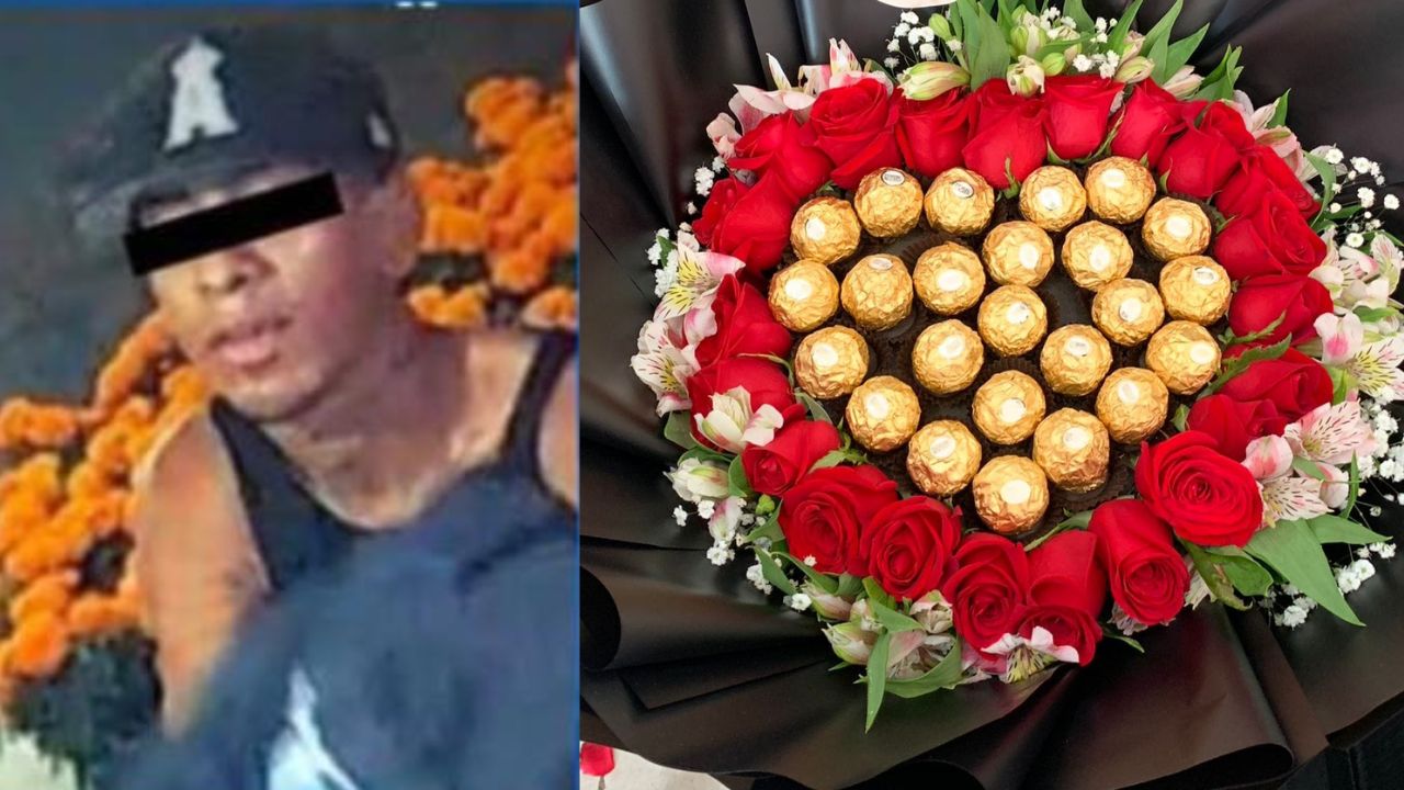 Sujeto roba ramo de rosas con chocolates y su novia lo presume en Instagram; es detenido