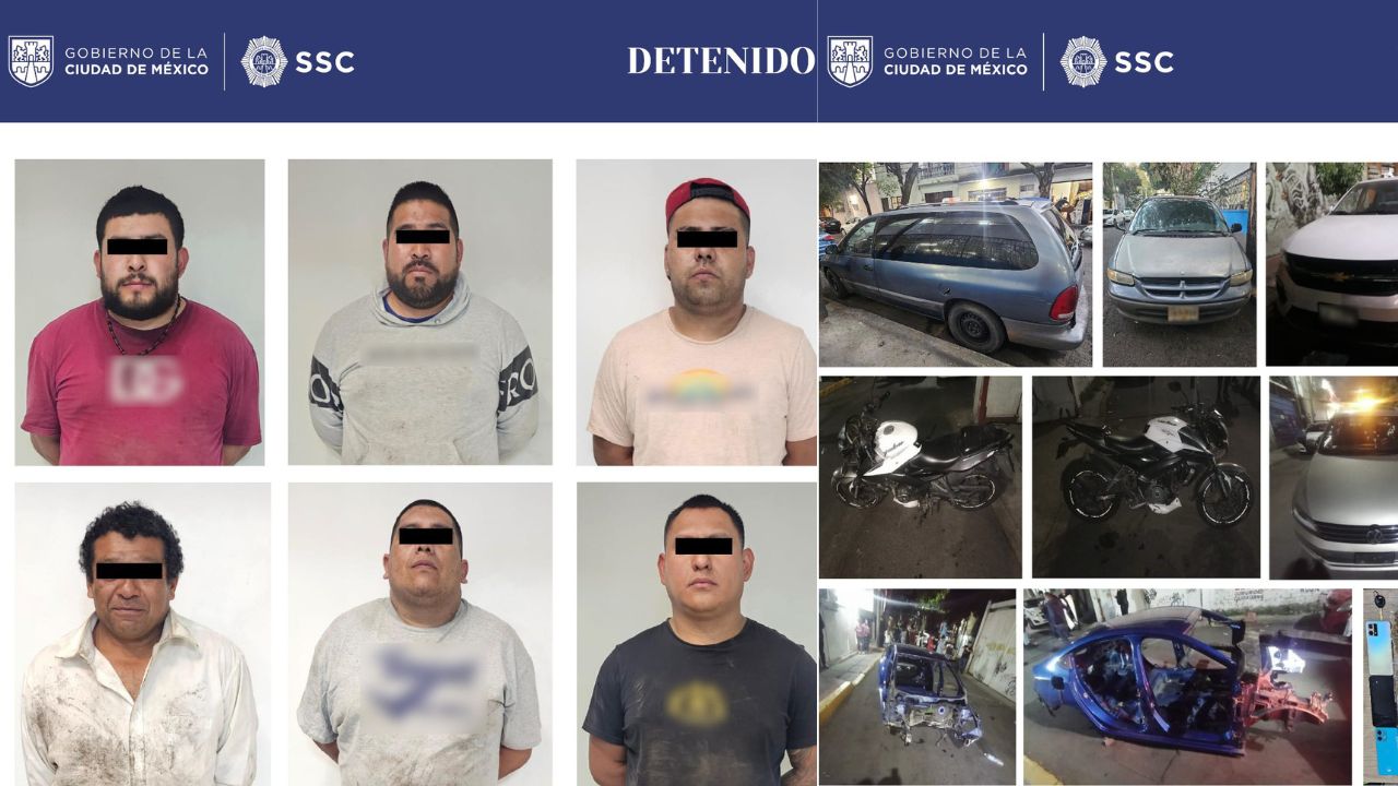 Derivado de una denuncia por el robo de vehículo al conductor de un taxi de aplicación, seis hombres fueron detenidos en la alcaldía Coyoacán.