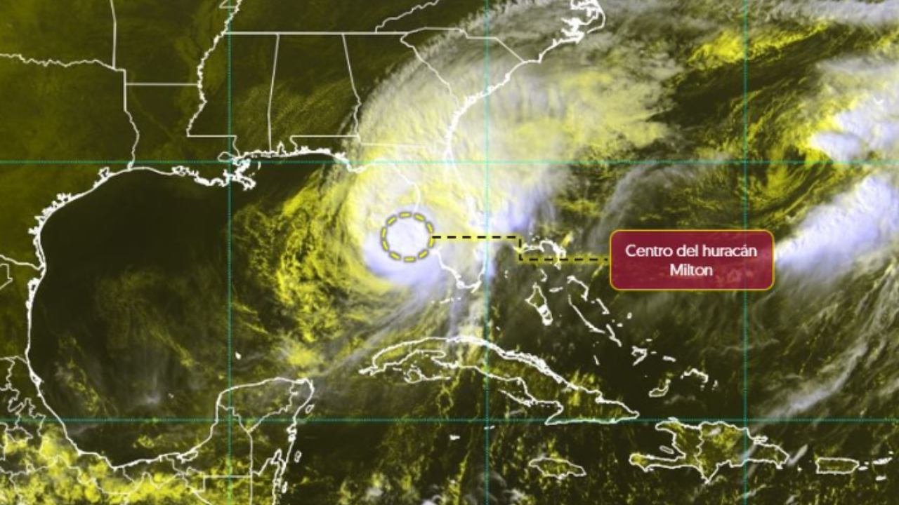 Durante este miércoles 9 de octubre, el huracán 'Milton', ahora como categoría 3, se aleja cada vez más de la Península de Yucatán.