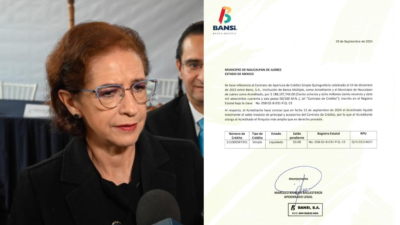 El gobierno de Naucalpan liquidó en tiempo y forma, un financiamiento bancario aperturado inicialmente por 188.19 millones de pesos.