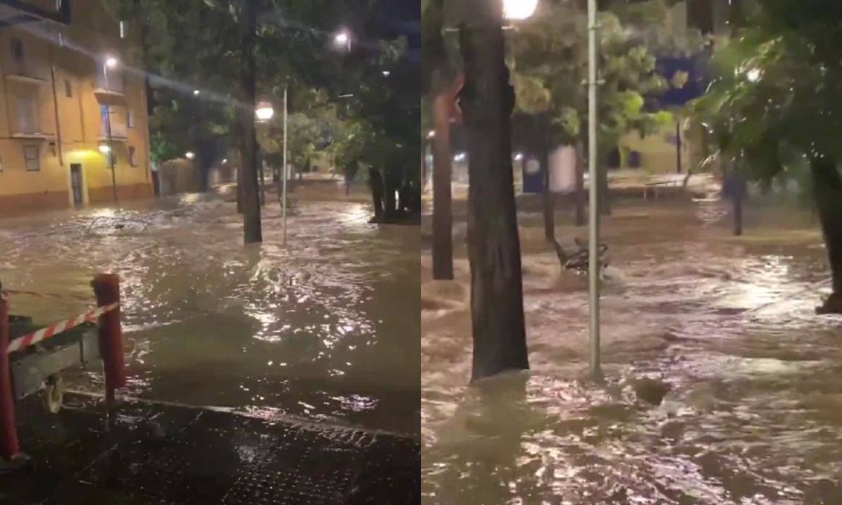 Calles inundadas en España por lluvias torrenciales ahora en Tarragona.